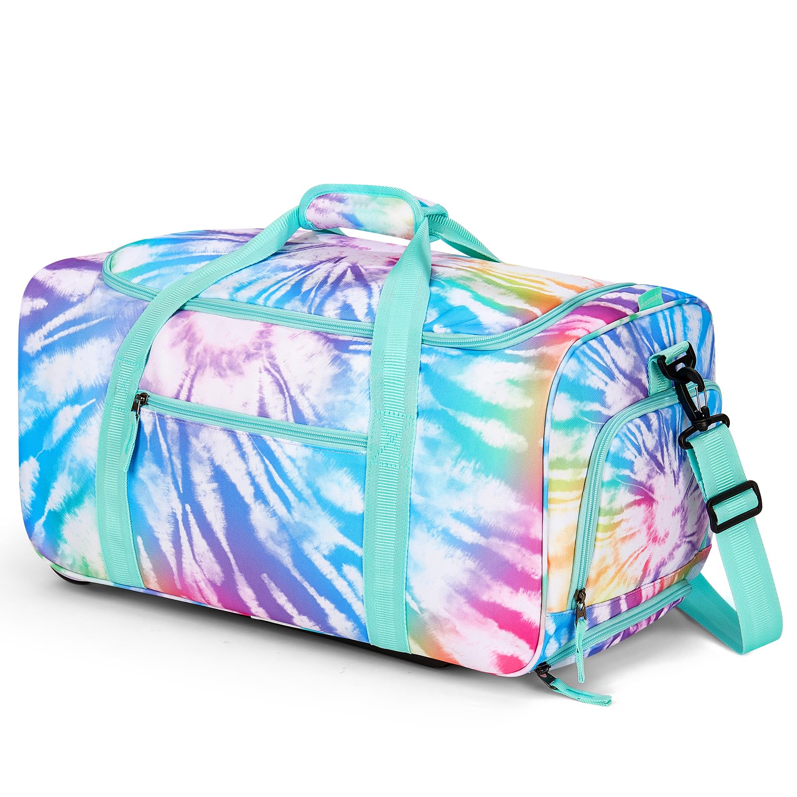 Tie Dye Rainbows Rolling Duffle Bag