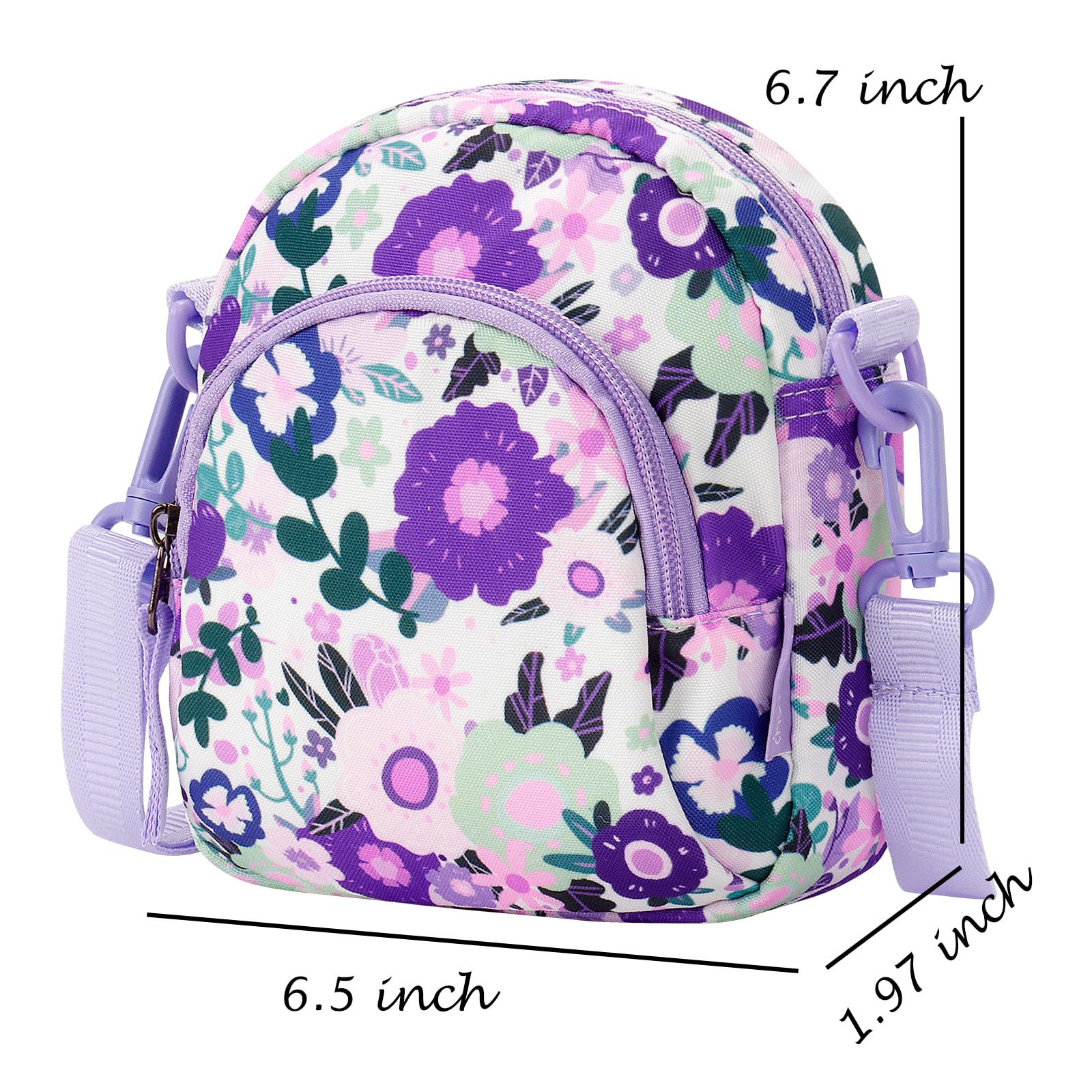 Floral Purple Arch Crossbody Purse