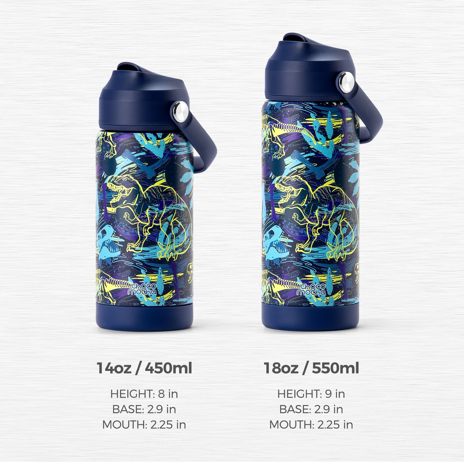 Dinosaur Blue Water Bottle 14Oz