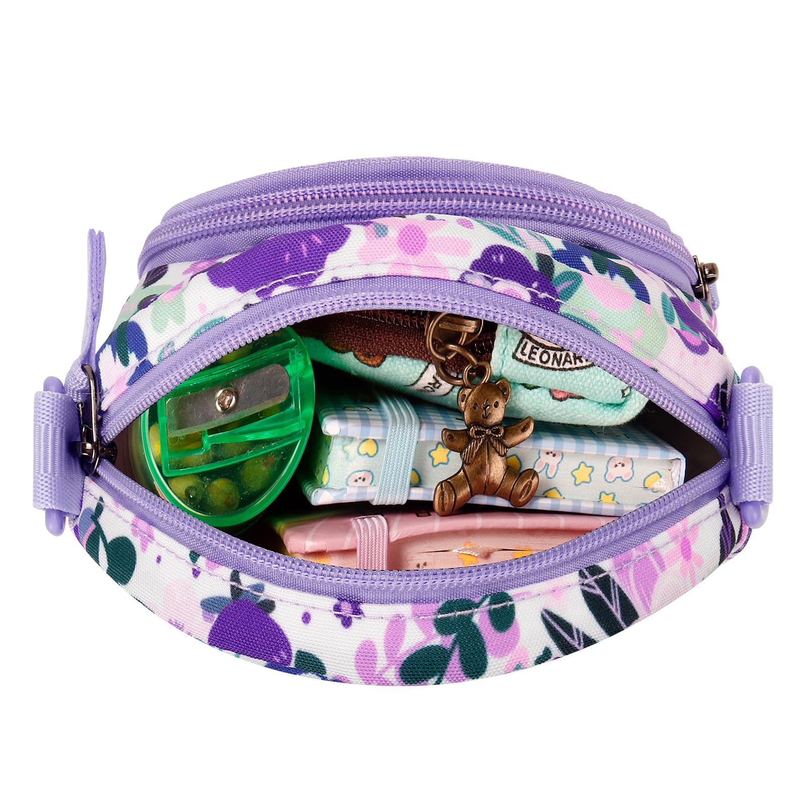 Floral Purple Arch Crossbody Purse