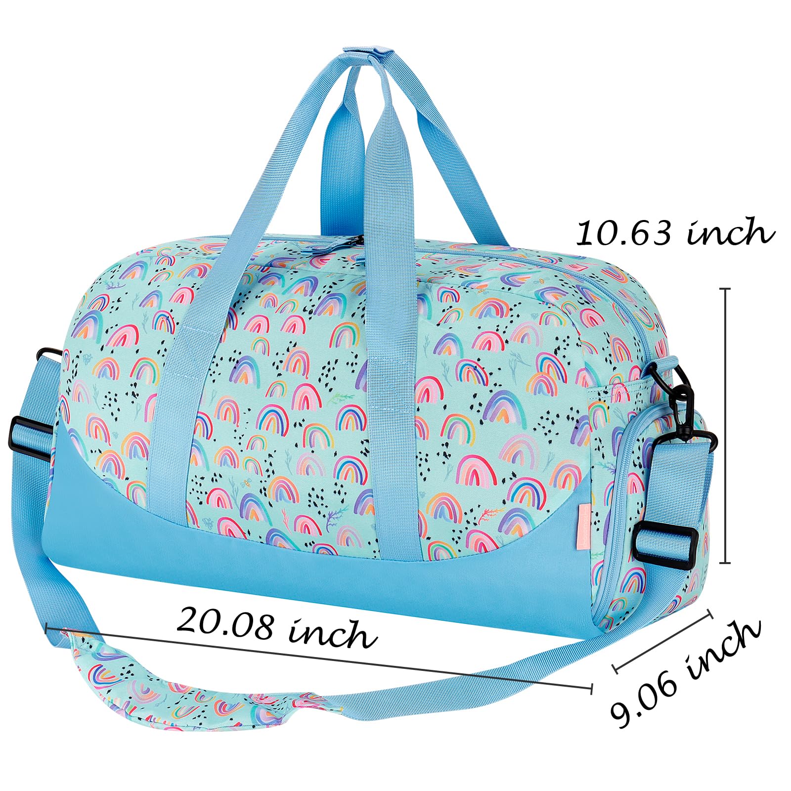 Rainbow Light Blue Duffle Bag