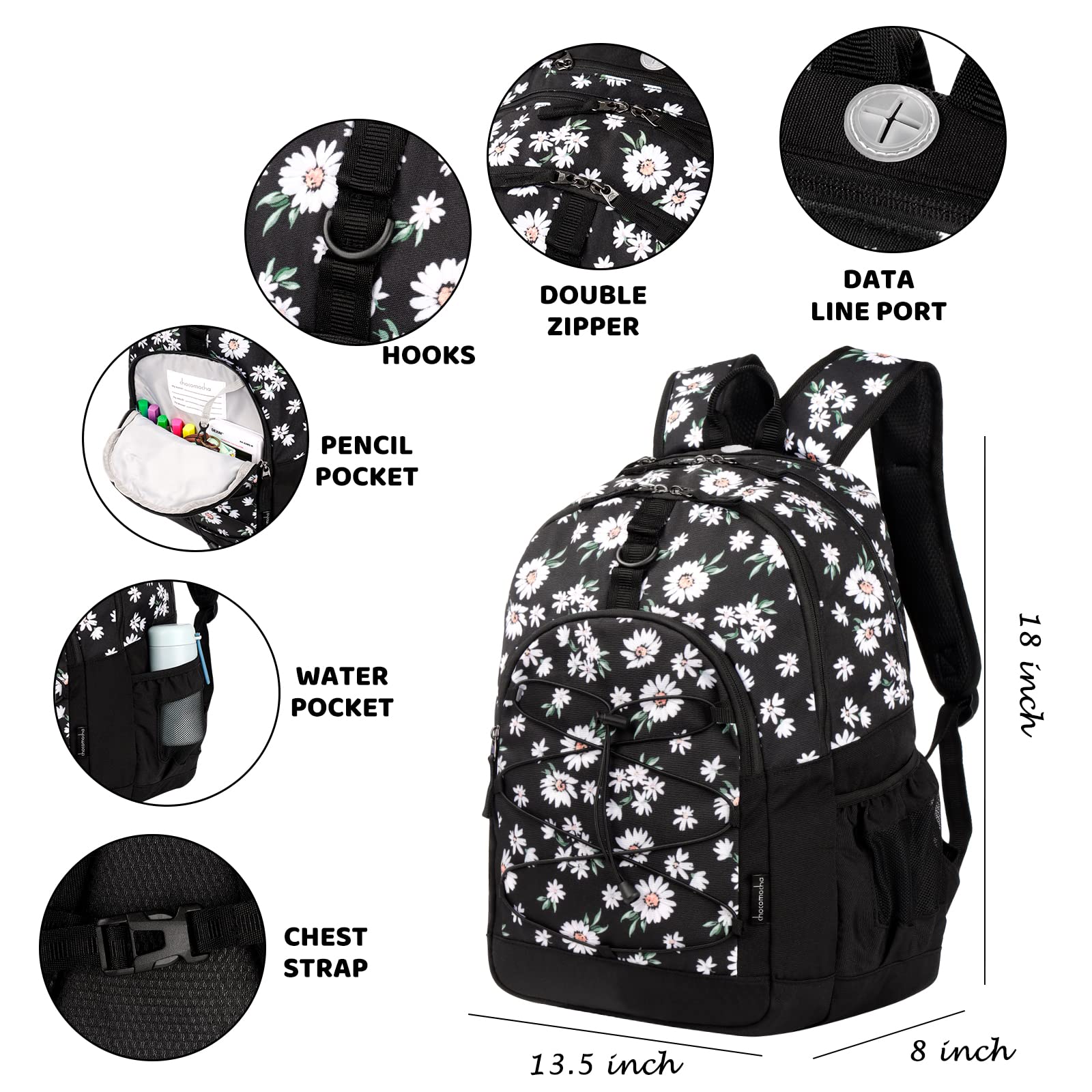 Daisy Black Backpack