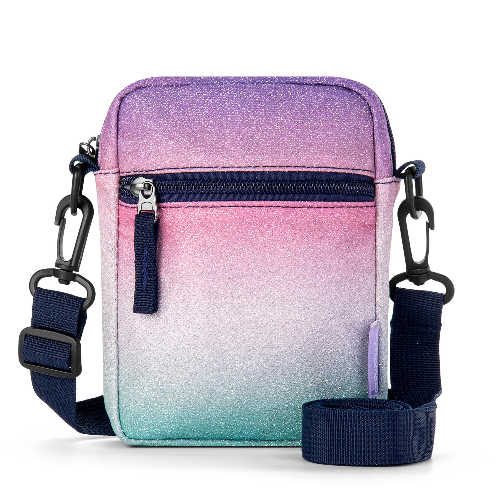 Sparking Gradient Colorful Pink Crossbody Purse Small