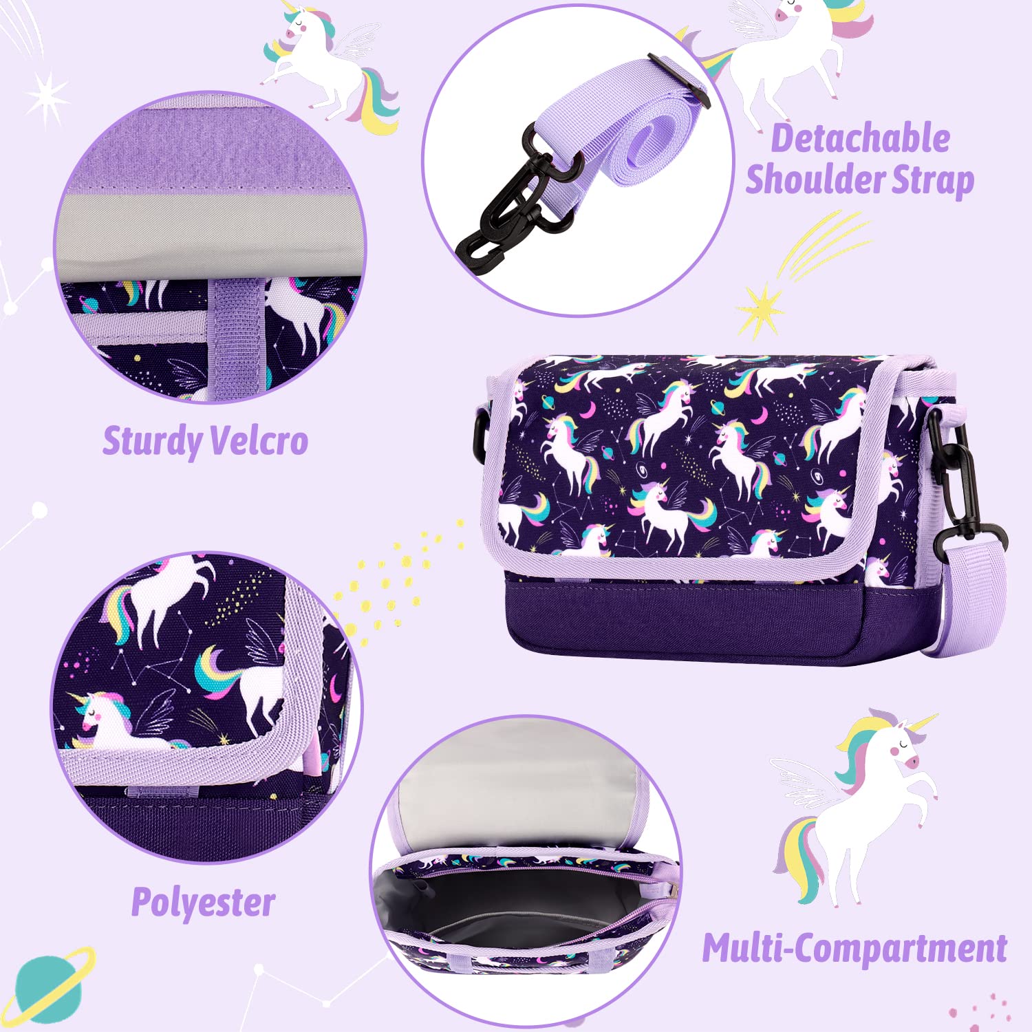 Unicorn Purple Crossbody Purse