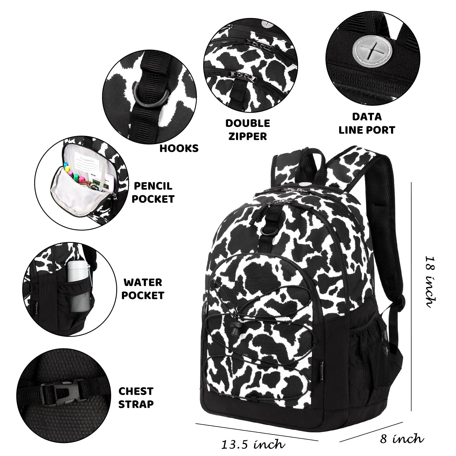 Cow Black Backpack