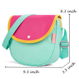 Pink & Green Saddle Crossbody Purse