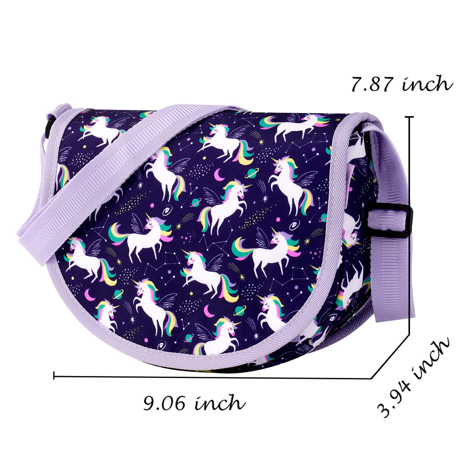 Unicorn Purple Saddle Crossbody Purse