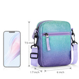 Sparking Gradient Colorful Purple Crossbody Purse Small