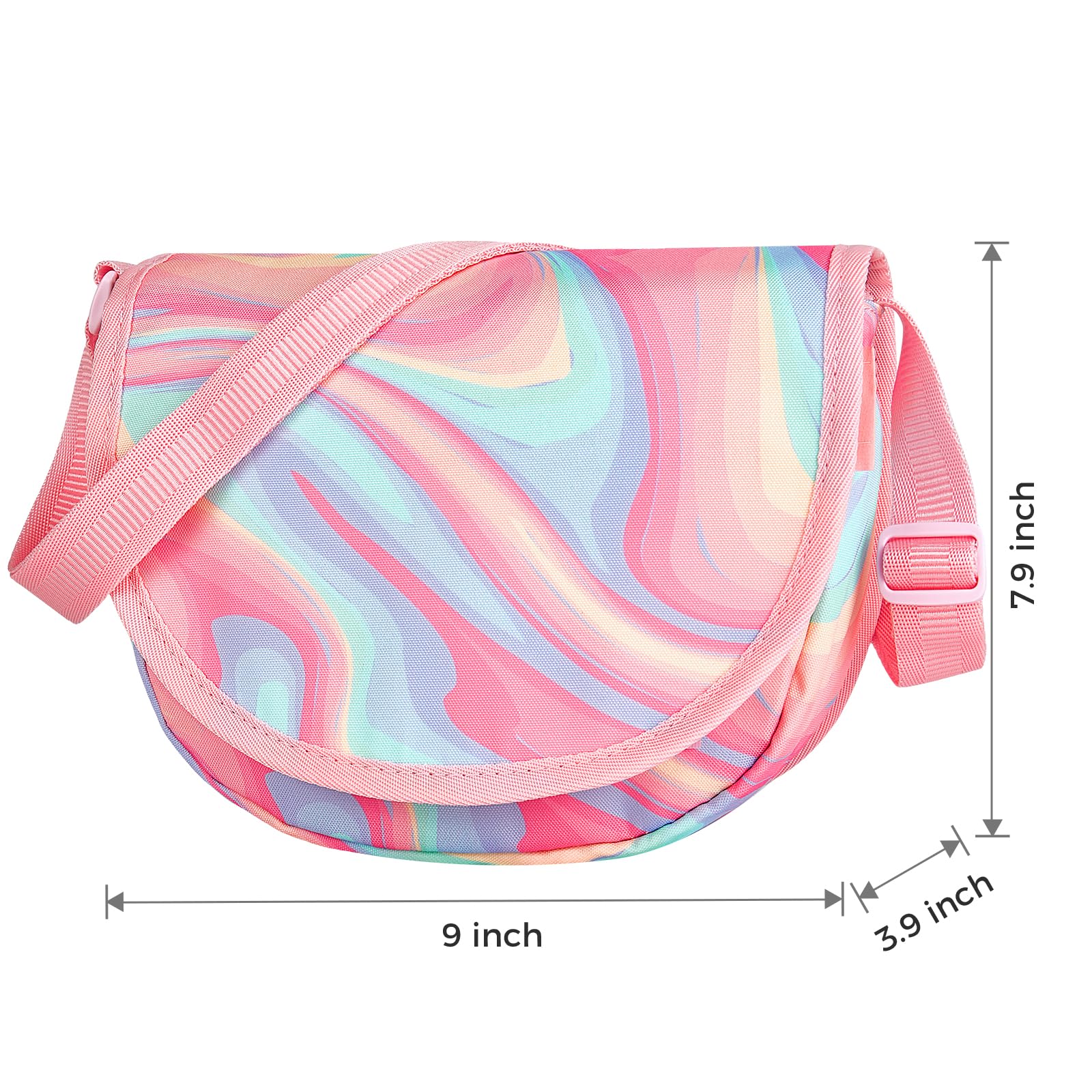 Fluid Colorful Pink Saddle Crossbody Purse