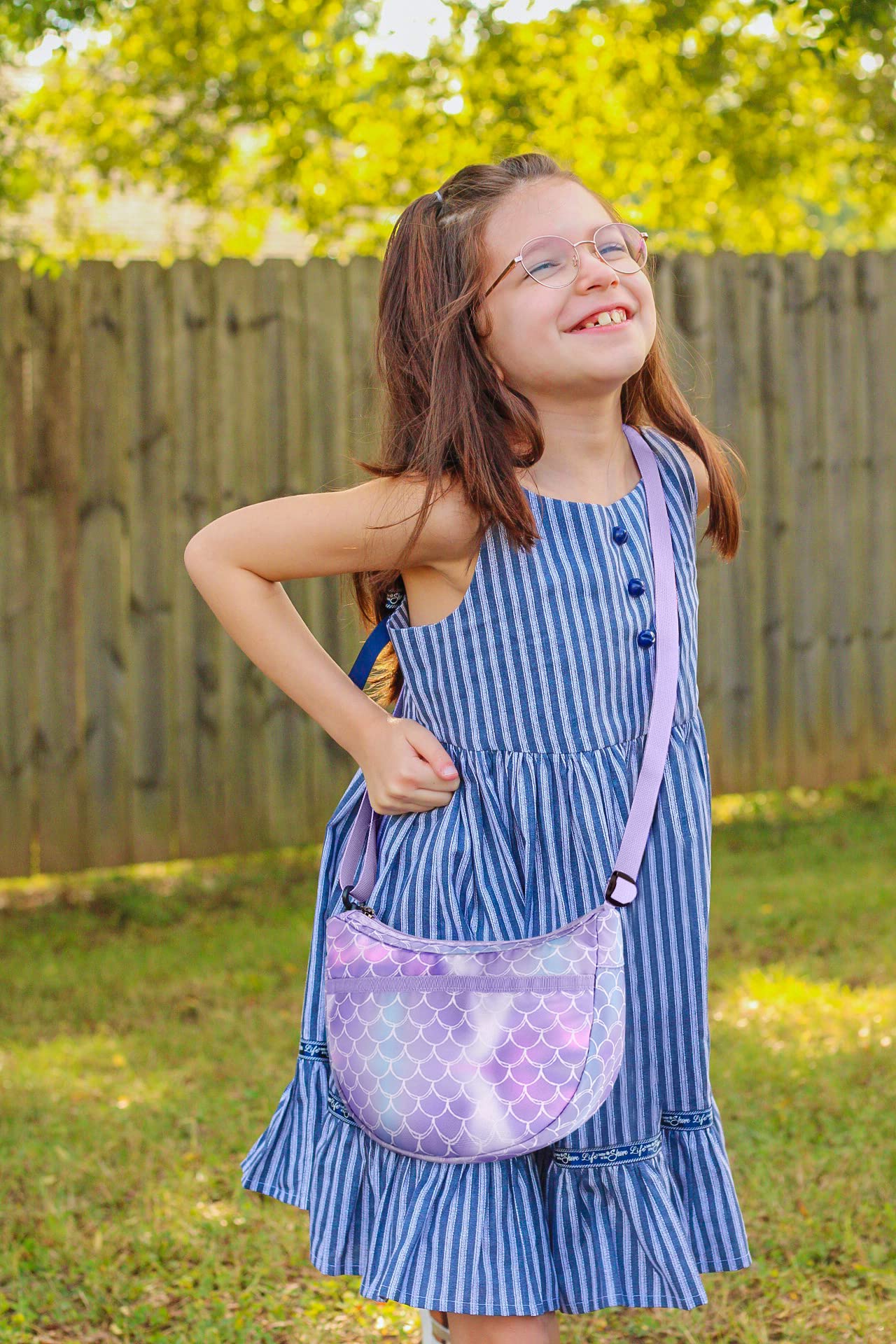 Mermaid Purple Moon Crossbody Purse