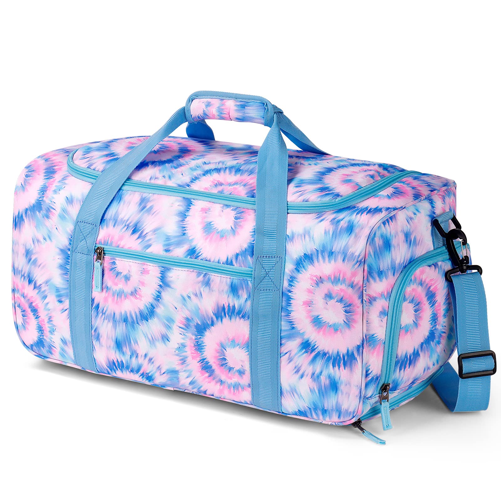 Tie Dye Blue Purple Rolling Duffle Bag