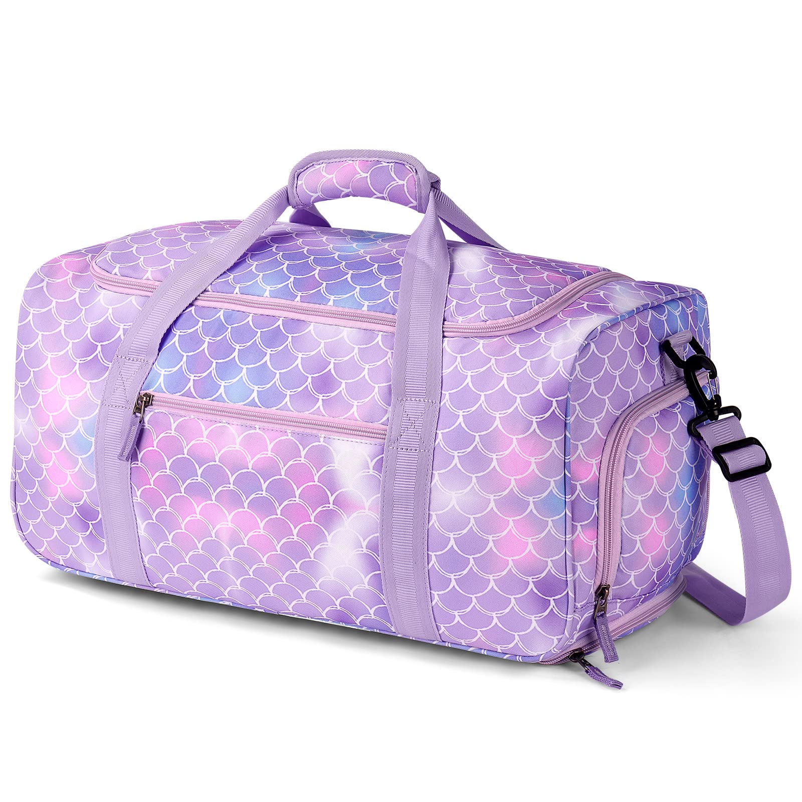 Mermaid Purple Rolling Duffle Bag