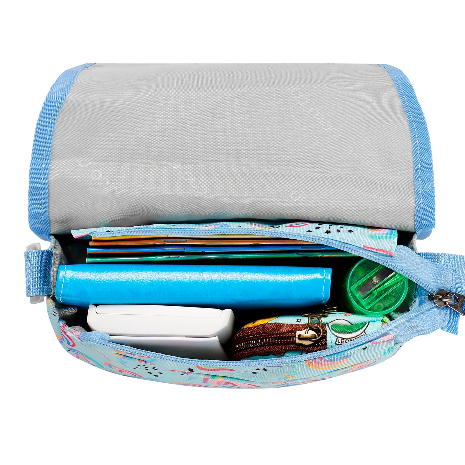 Rainbow Blue Saddle Crossbody Purse