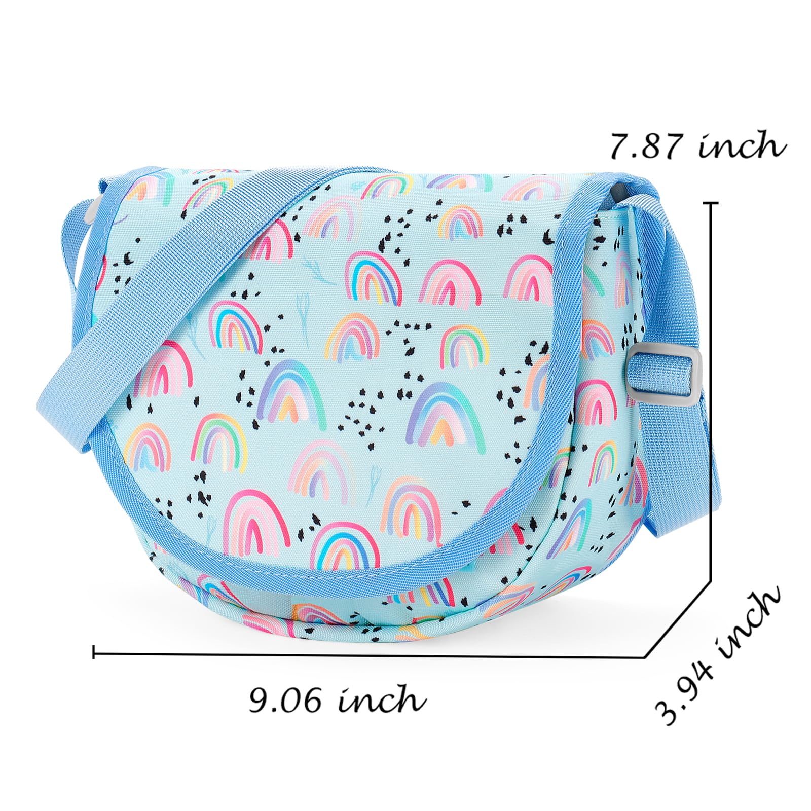 Rainbow Blue Saddle Crossbody Purse