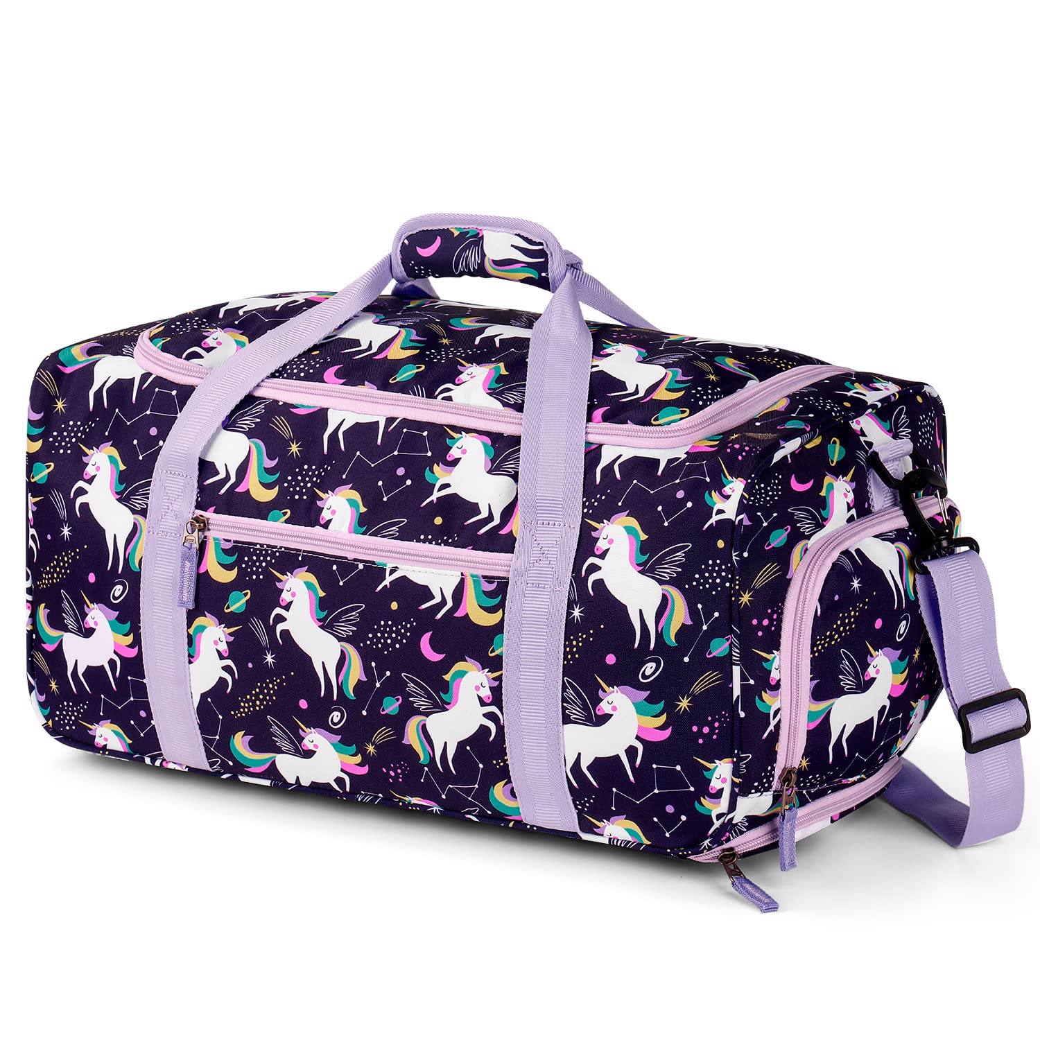 Unicorn Purple Rolling Duffle Bag