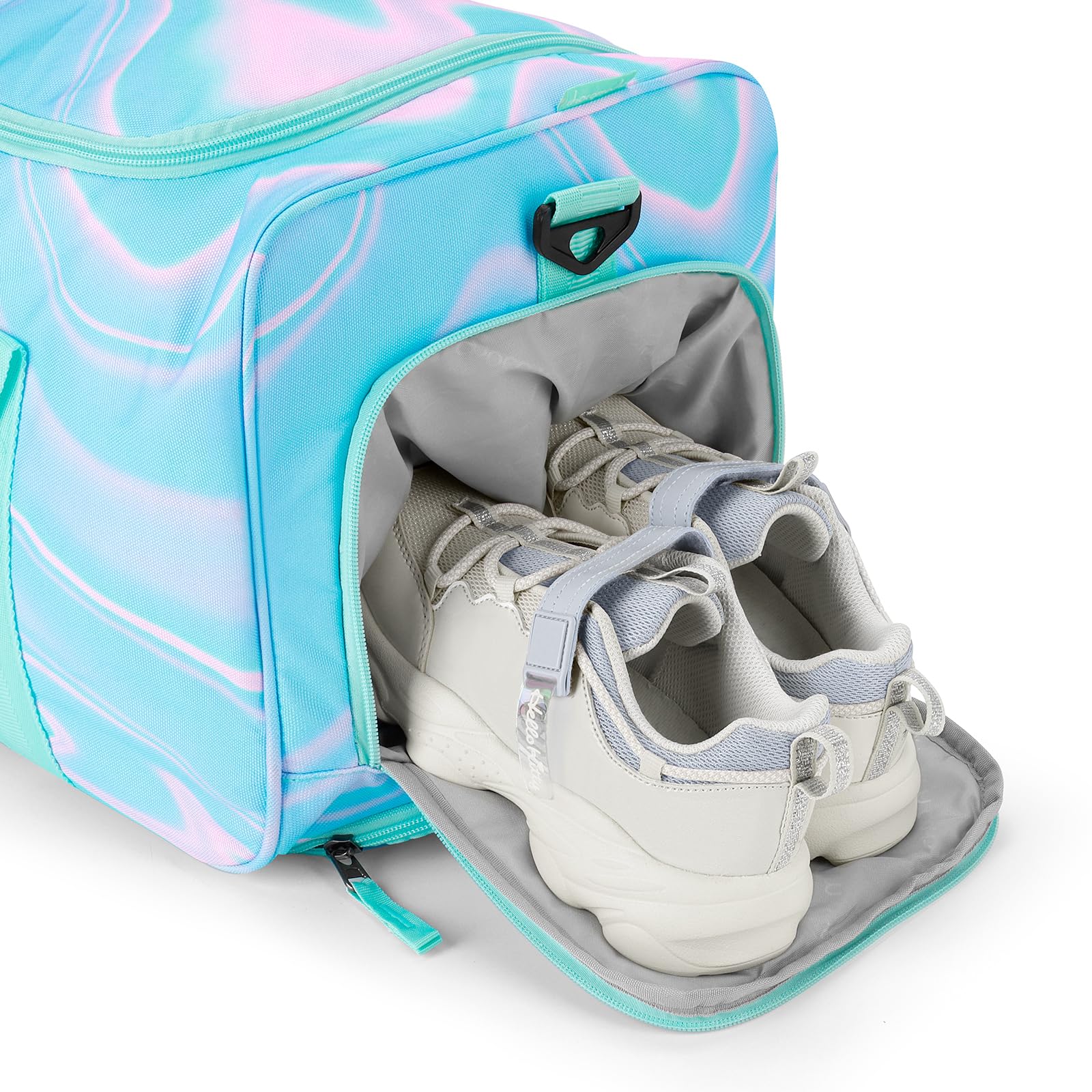 Laser Fluid Teal Rolling Duffle Bag