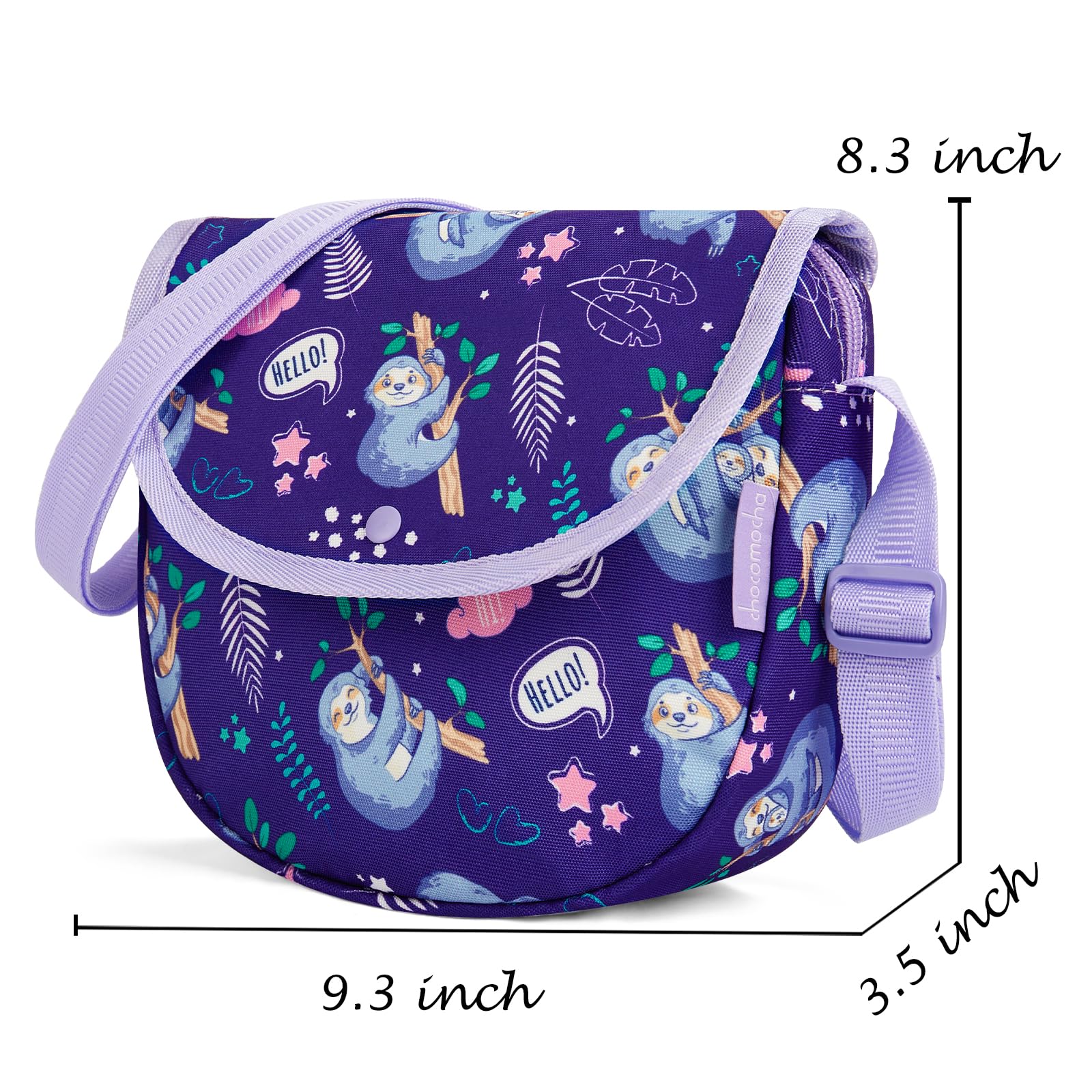 Sloth Purple Saddle Crossbody Purse