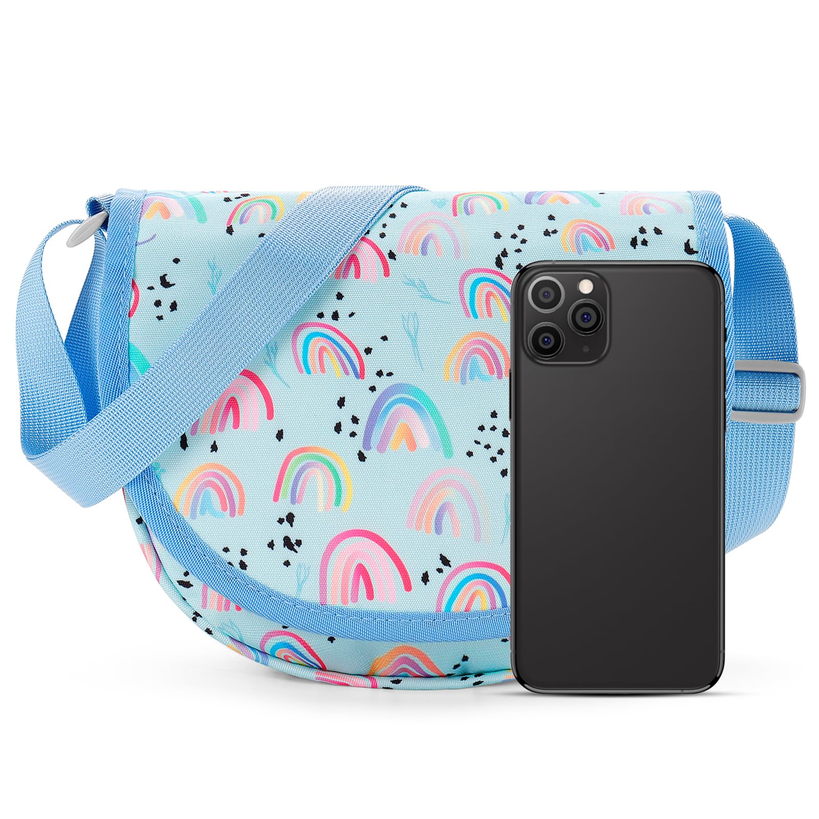 Rainbow Blue Saddle Crossbody Purse