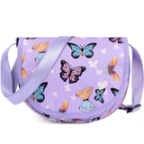 Butterfly Purple Saddle Crossbody Purse