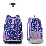 Unicorn Purple Kids Rolling Backpack Set