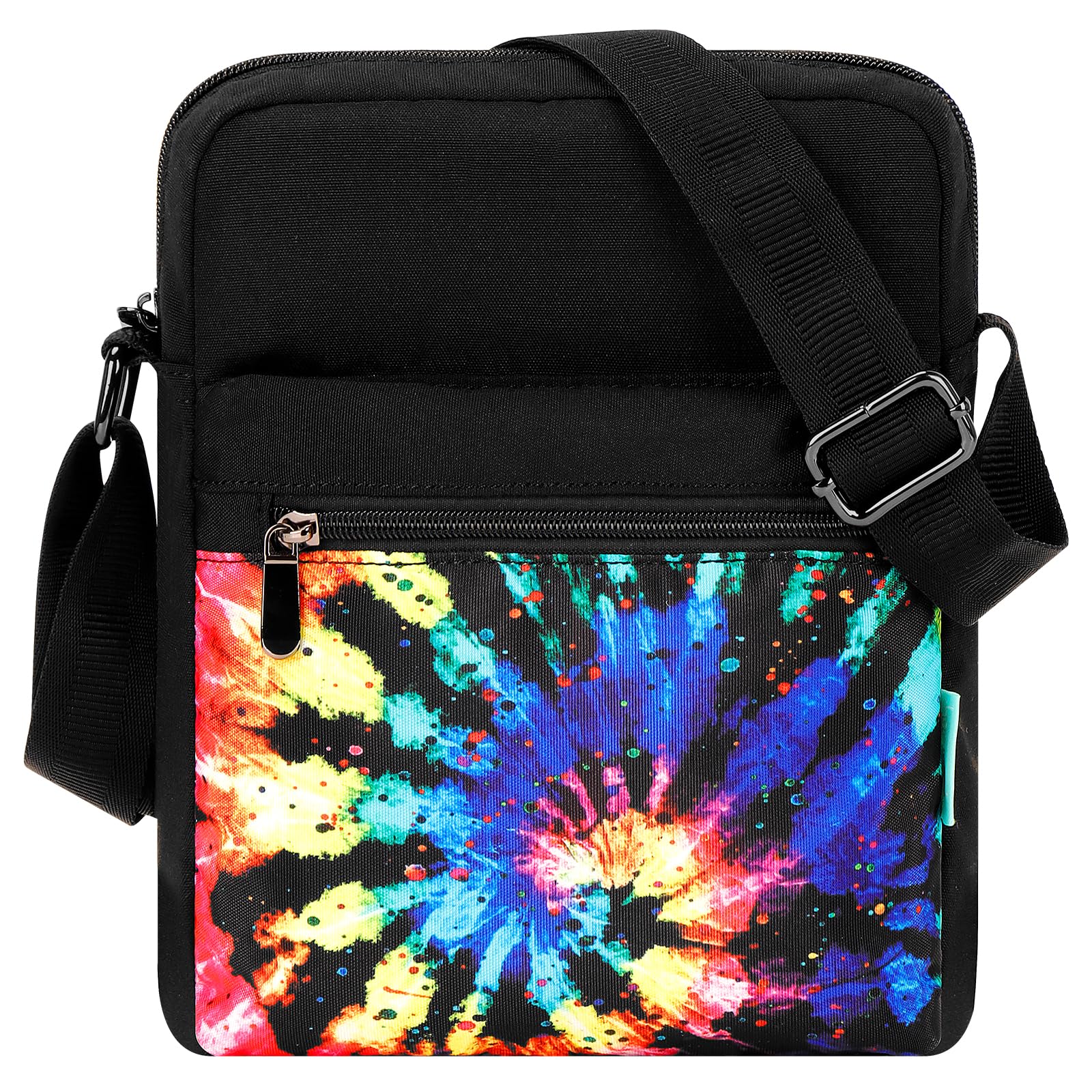 Tie Dye Swirl Black Crossbody Purse