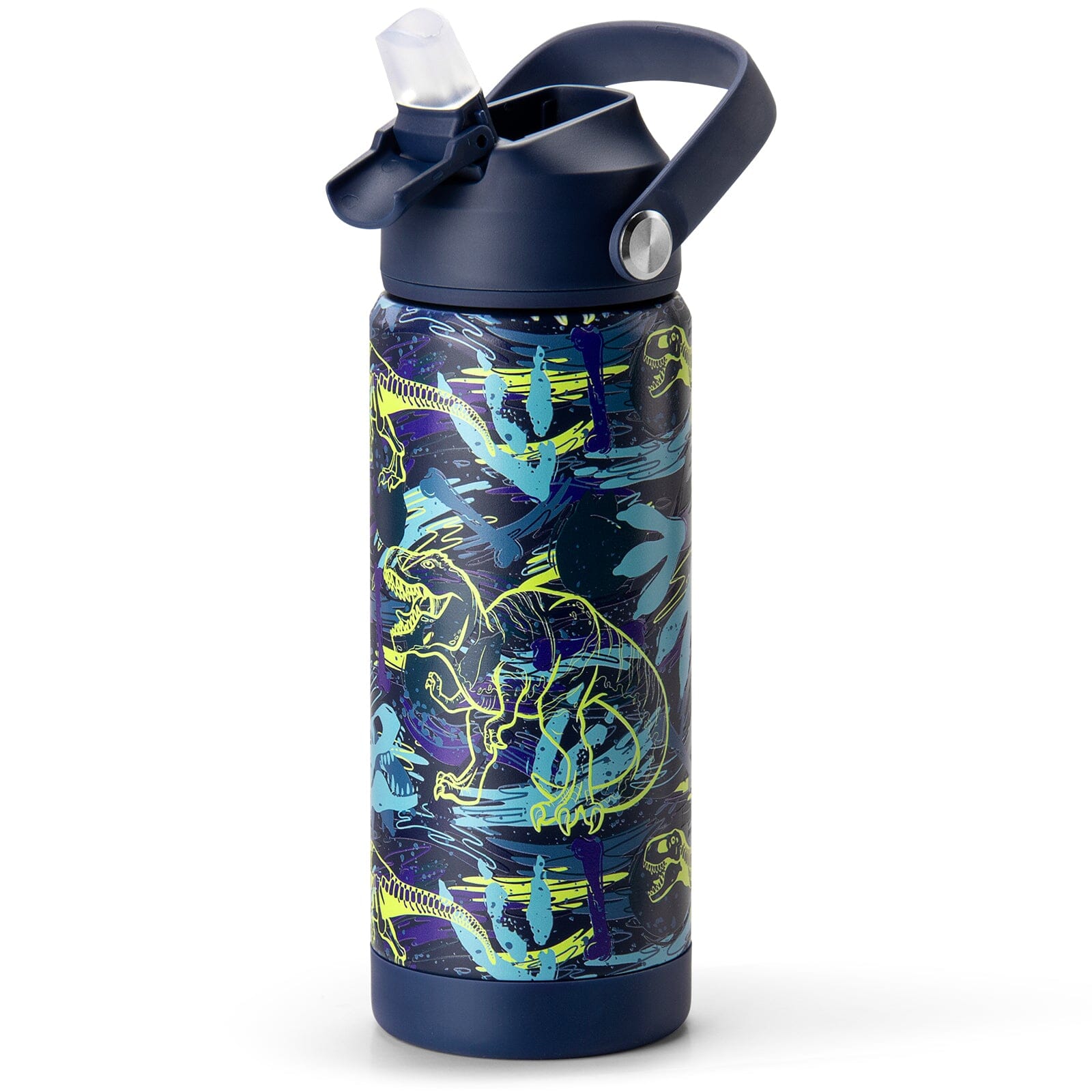 Blue Dinosaur Water Bottle chocomochakids 18Oz 