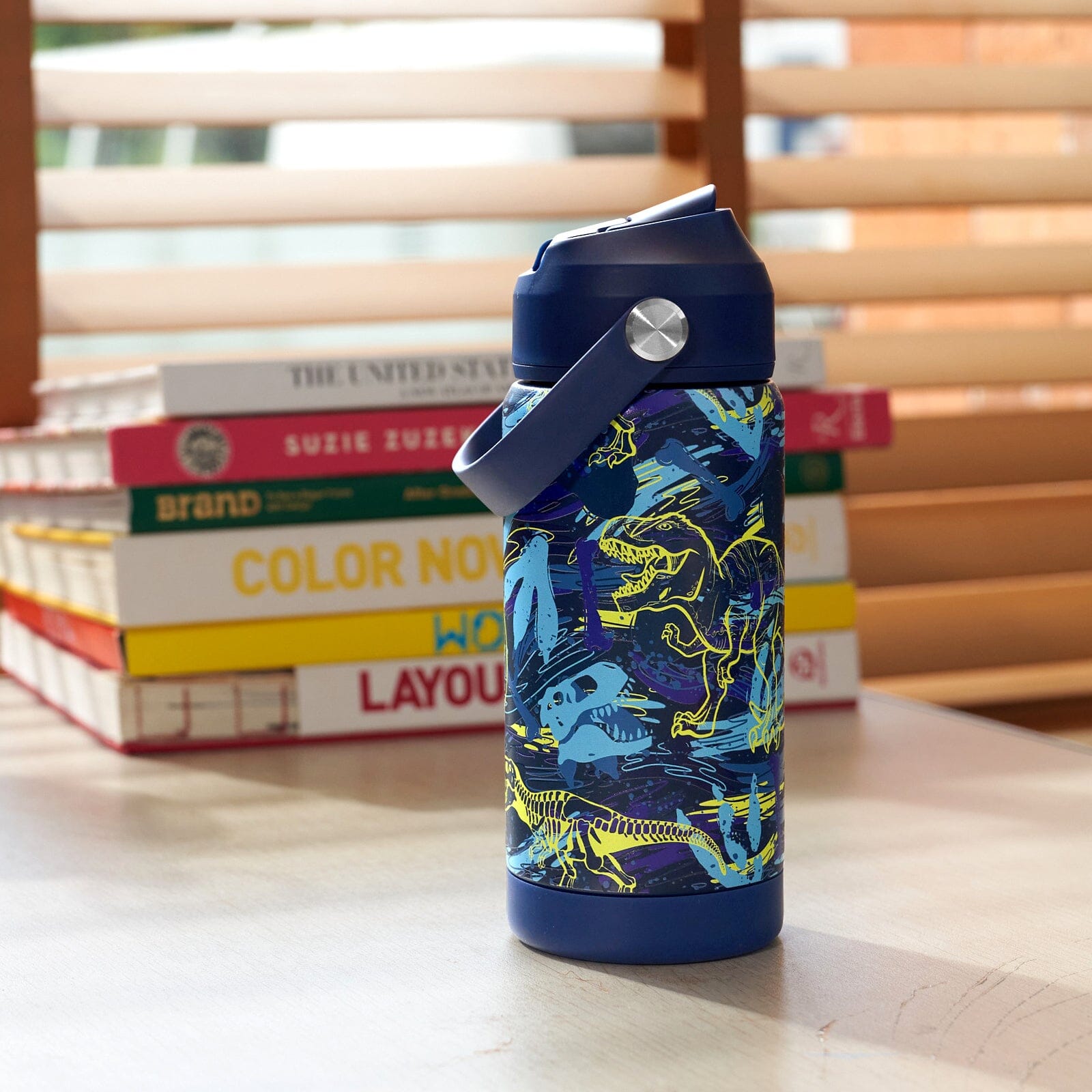 Blue Dinosaur Water Bottle chocomochakids 