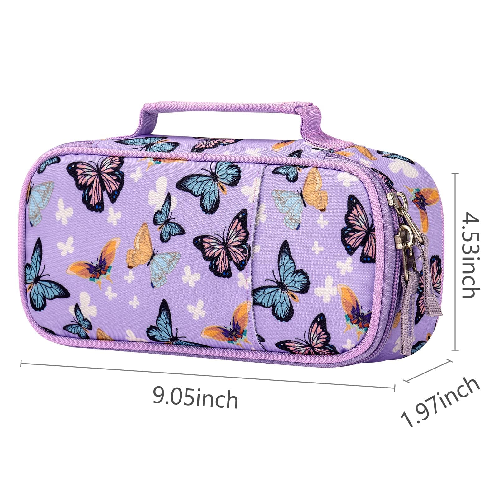 Butterfly Purple Pencil Case Pencil Case Choco Mocha 