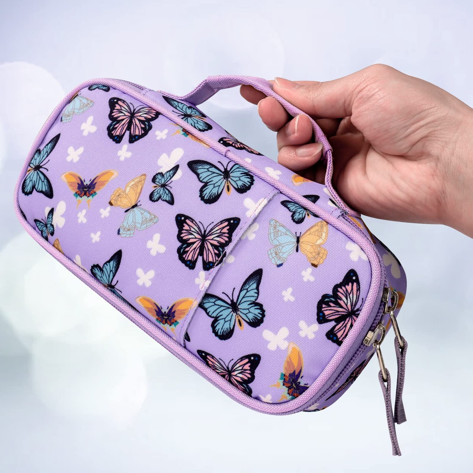 Butterfly Purple Pencil Case Pencil Case Choco Mocha 