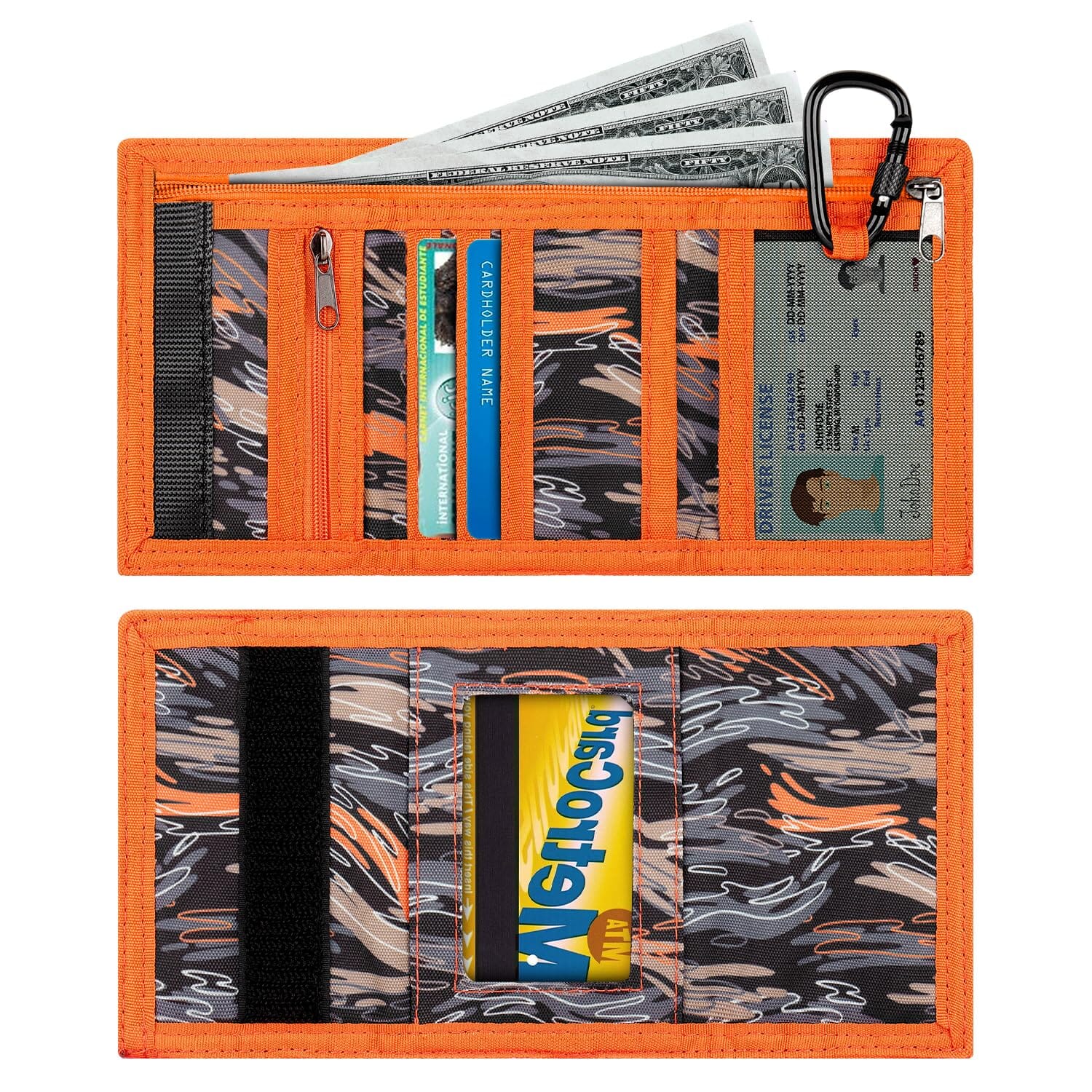 Camo Orange Wallet Boys Wallets Choco Mocha 