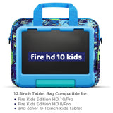 Choco Mocha 12.5 Inch Kids Dinosaur Tablet Sleeve Bag for Boys, Kids Tablet Carrying Case for Fire HD 10, Fire 7, Fire HD 8, Fire 10 Tablet,Chromebook, Kindle Kids Edition, Apple iPad, Dark Blue Choco Mocha 