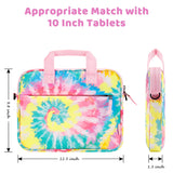 Choco Mocha 12.5 Inch Kids Tablet Sleeve Bag for Girls, Kids Tablet Carrying Case for Fire HD 10, Fire 7, Fire HD 8, Fire 10 Tablet, Kindle Kids Edition, Apple iPad, Tie Dye Choco Mocha 