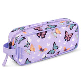 Choco Mocha Butterfly Pencil Case for Kids Toddler Girls, Soft Zipper Small Pencil Pouch for Little Girls, Kids Pencil Bag for Girls, Purple Choco Mocha 