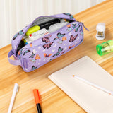 Choco Mocha Butterfly Pencil Case for Kids Toddler Girls, Soft Zipper Small Pencil Pouch for Little Girls, Kids Pencil Bag for Girls, Purple Choco Mocha 