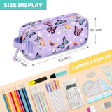 Choco Mocha Butterfly Pencil Case for Kids Toddler Girls, Soft Zipper Small Pencil Pouch for Little Girls, Kids Pencil Bag for Girls, Purple Choco Mocha 