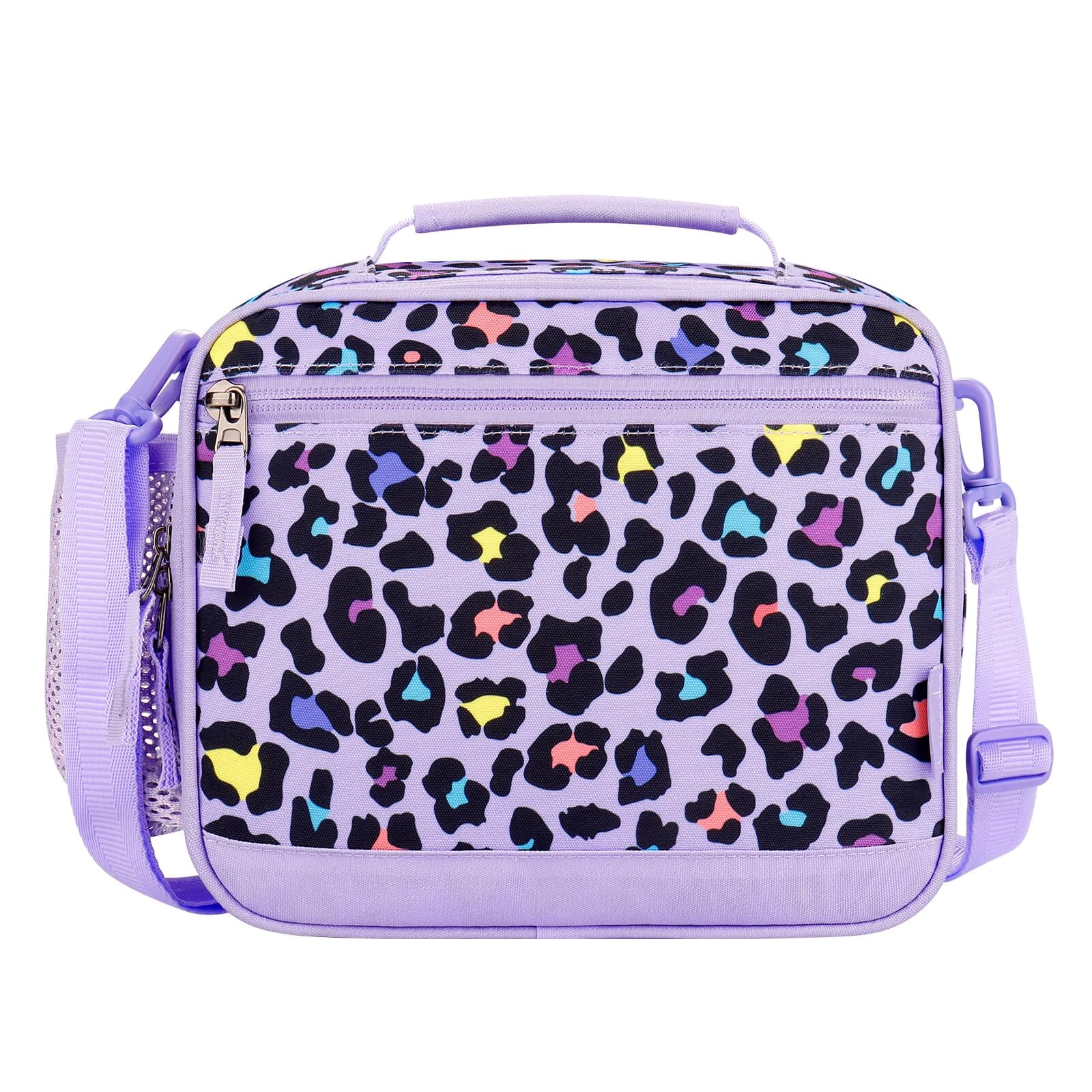 Choco Mocha Cheetah Kids Lunch Box for Girls Lunch Boxes for School Lunch Bag for Girls with Shoulder Strap for Toddler Preschool Kindergarten kids Purple Choco Mocha 