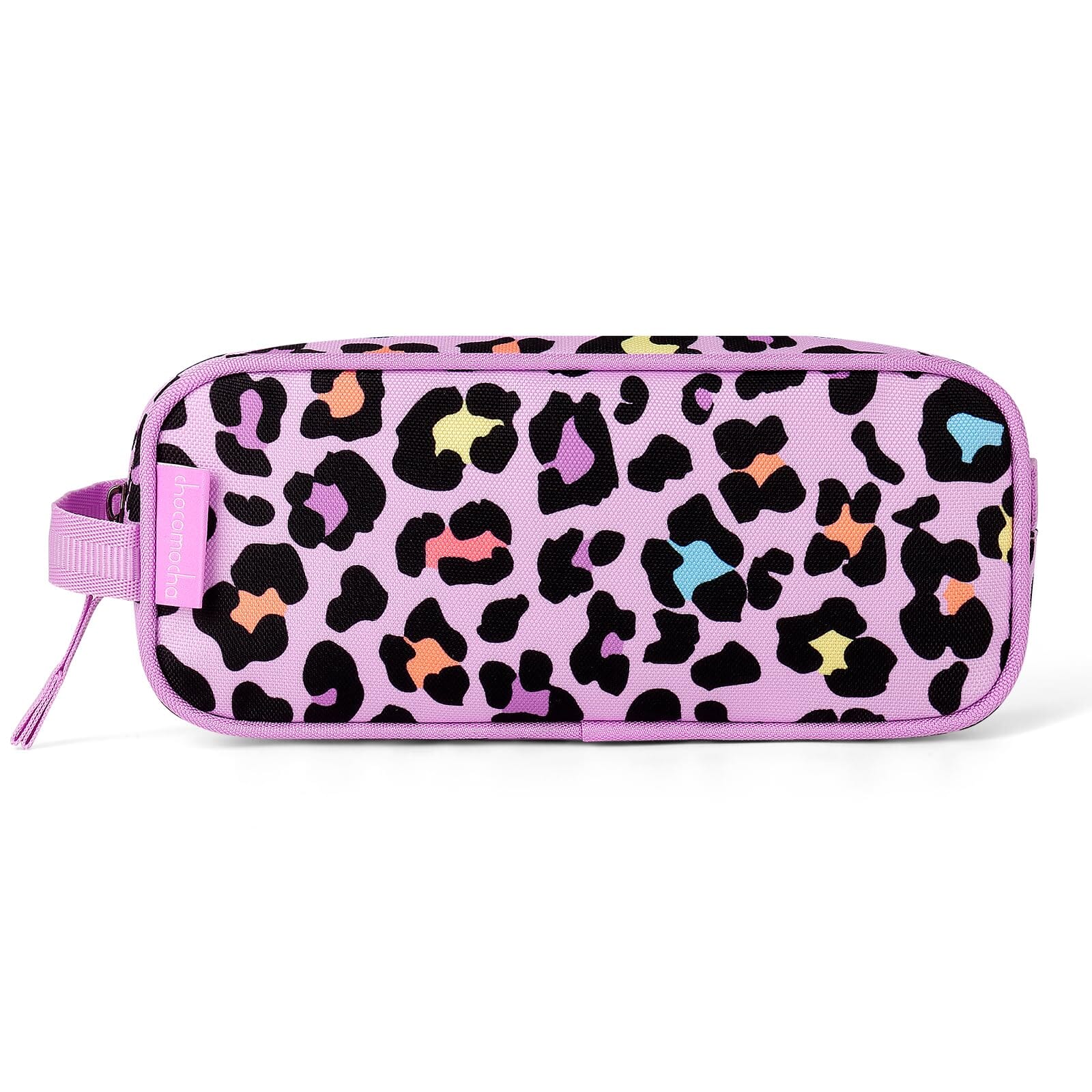 Choco Mocha Cheetah Pencil Pouch for Kids Toddler Girls, Soft Zipper Small Pencil Case for Little Girls, Kids Leopard Pencil Bag for Girls, Pink Choco Mocha 