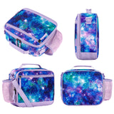 Choco Mocha Galaxy Lunch Box Kids Lunch Box for Girls Lunch Boxes for School Girls Lunchbox for Kids Lunch Bag for Girls with Shoulder Strap for Toddler Preschool Kindergarten Purple Choco Mocha 