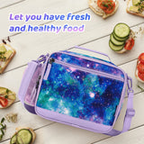 Choco Mocha Galaxy Lunch Box Kids Lunch Box for Girls Lunch Boxes for School Girls Lunchbox for Kids Lunch Bag for Girls with Shoulder Strap for Toddler Preschool Kindergarten Purple Choco Mocha 