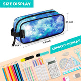 Choco Mocha Galaxy Pencil Case for Boys Toddler, Soft Zipper Small Pencil Pouch for Little Boys, Kids Pencil Bag for Boys, Blue Choco Mocha 