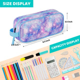 Choco Mocha Galaxy Pencil Pouch for Kids Toddler Girls, Soft Zipper Small Pencil Case for Little Girls, Kids Pencil Bag for Girls, Purple Choco Mocha 