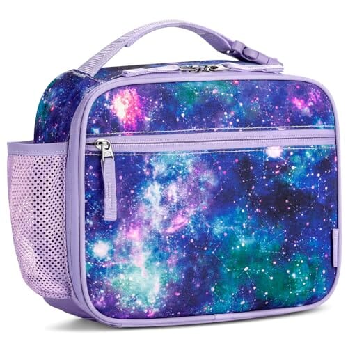 Choco Mocha Lunch Box Kids for Girls Purple Galaxy Insulated Lunch Bag for Kids Lunch Bag Toddler Reusable Lunch Box for Toddler Preschool Kindergarten Kids Choco Mocha 