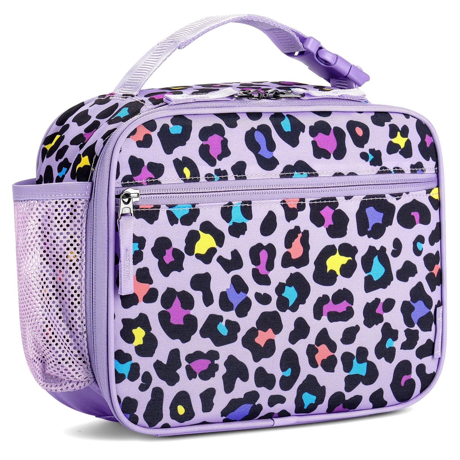 Choco Mocha Lunch Box Kids for Girls Purple Leopard Insulated Lunch Bag for Kids Lunch Bag Toddler Reusable Lunch Box for Toddler Preschool Kindergarten Kids Choco Mocha 