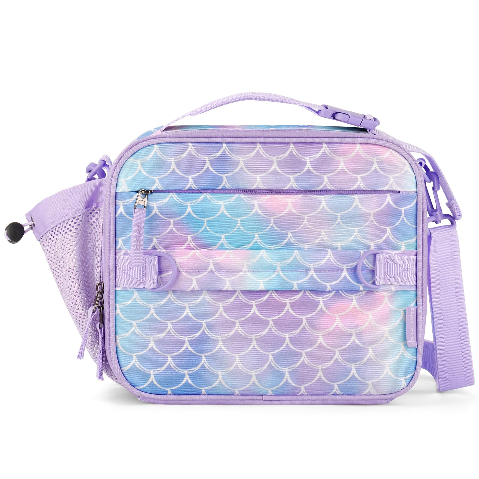 Choco Mocha Mermaid Kids Lunch Box for Girls Lunch Boxes for School Lunch Bag for Girls with Shoulder Strap for Preschool Kindergarten kids Purple Choco Mocha 