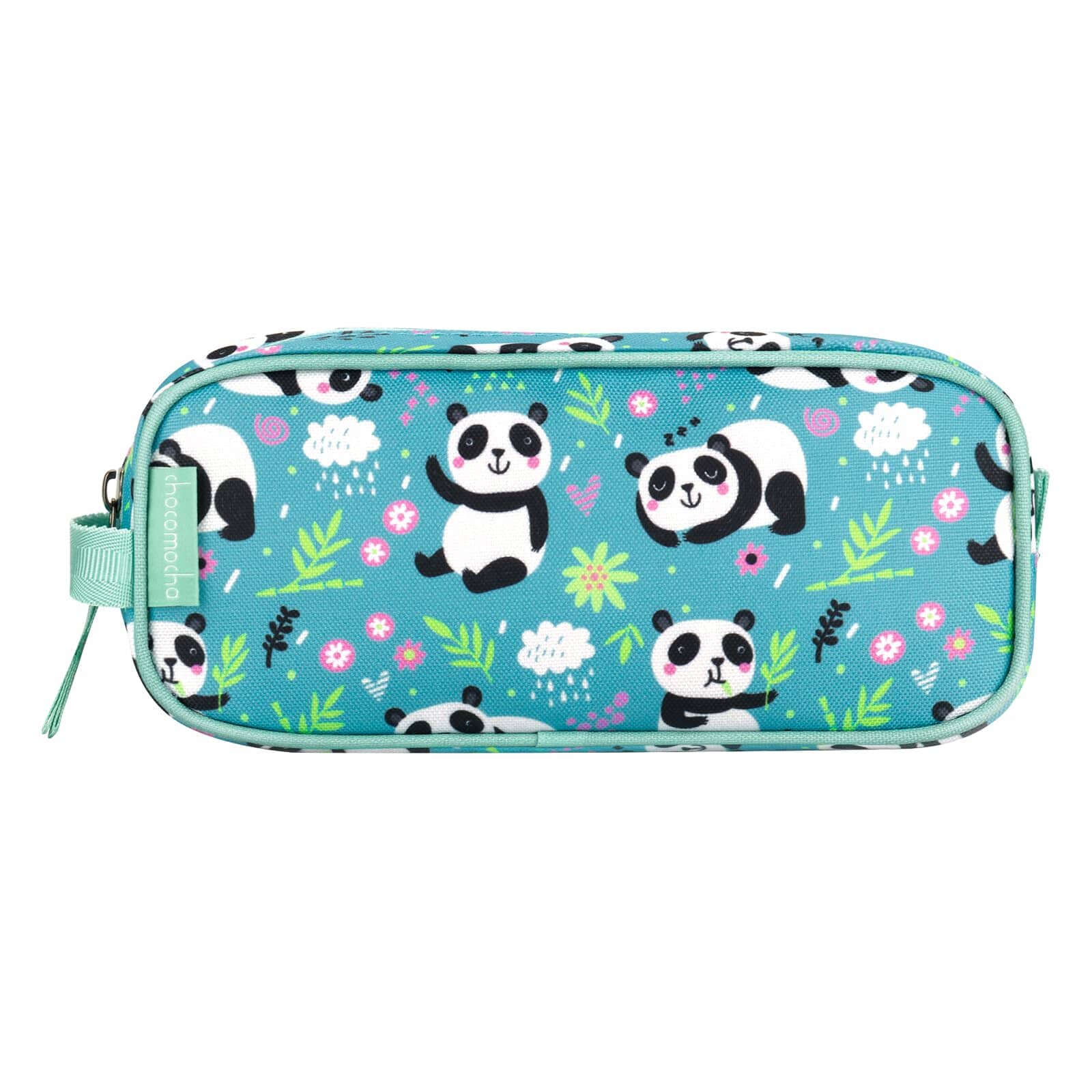 Choco Mocha Pencil Pouch for Kids Toddler Girls, Soft Zipper Small Pencil Case for Little Girls, Kids Pencil Bag for Girls, Panda Green Choco Mocha 