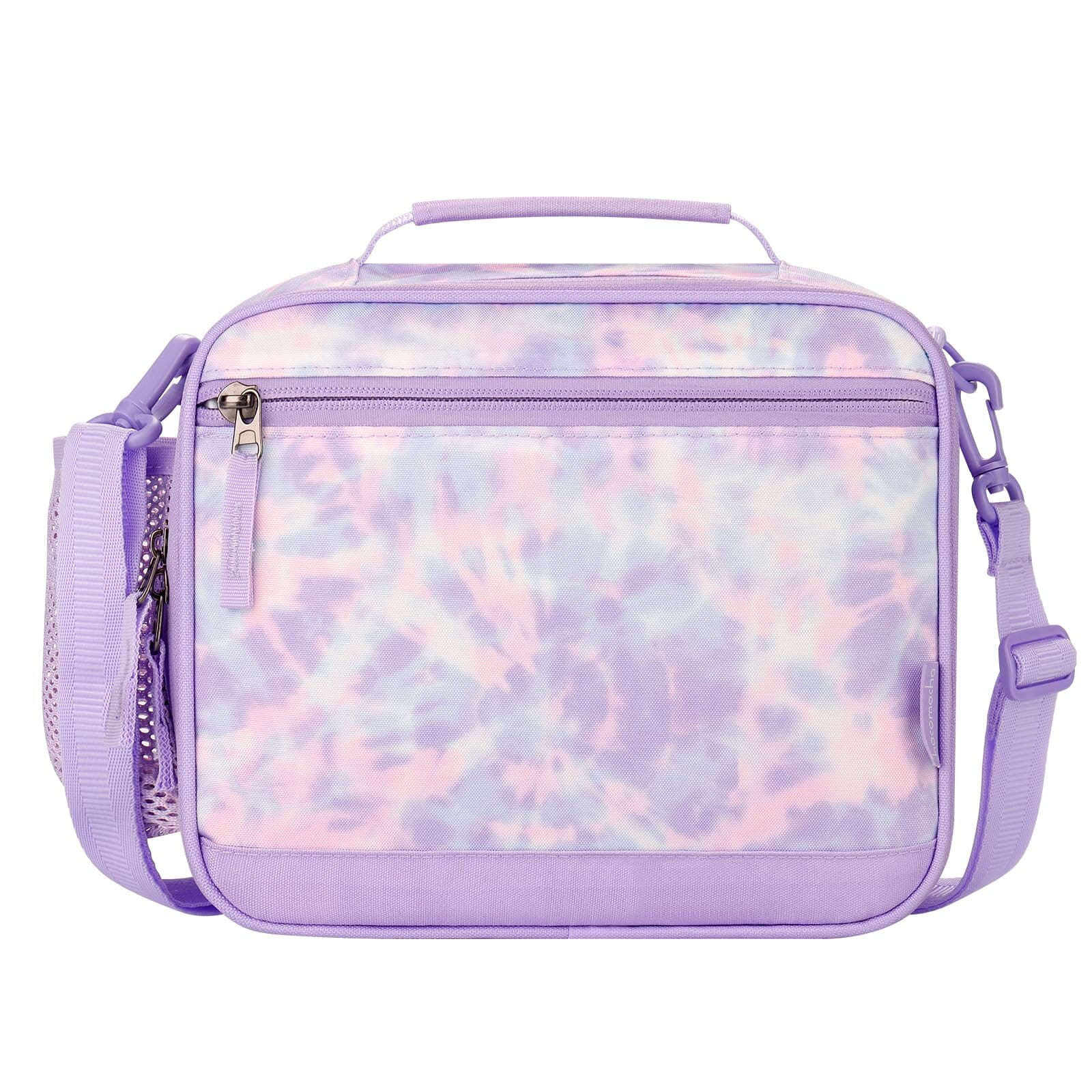 Choco Mocha Tie Dye Kids Lunch Box for Girls Lunch Boxes for School Lunch Bag for Girls with Shoulder Strap for Toddler Preschool Kindergarten kids Purple Choco Mocha 