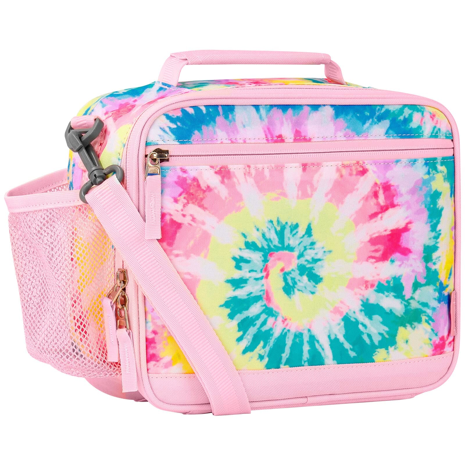 Choco Mocha Tie Dye Lunch Box Kids Lunch Box for Girls Lunch Boxes for School Girls Lunchbox for Kids Lunch Bag for Girls with Shoulder Strap for Toddler Preschool Kindergarten Choco Mocha 