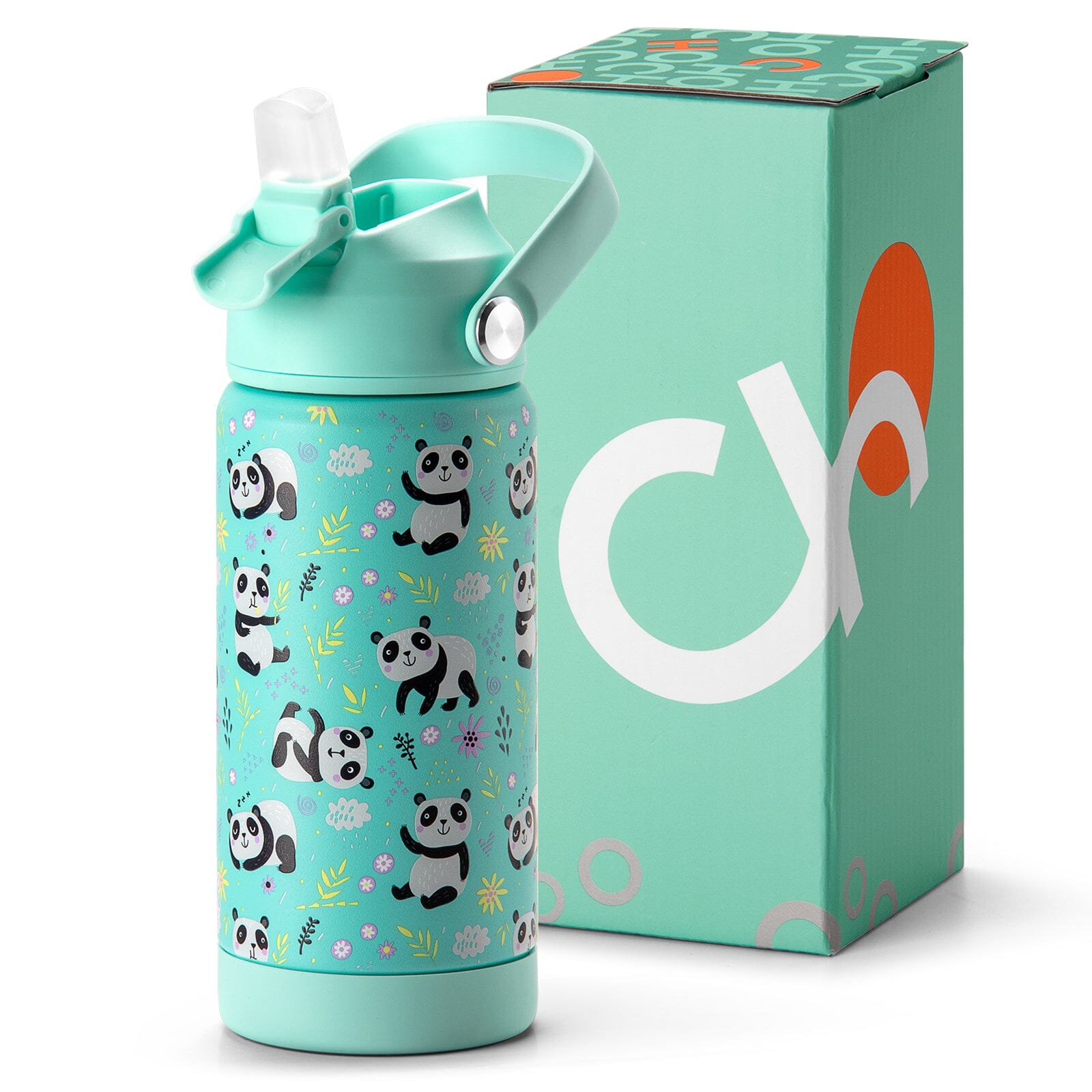 Green Panda Water Bottle 14oz chocomochakids 