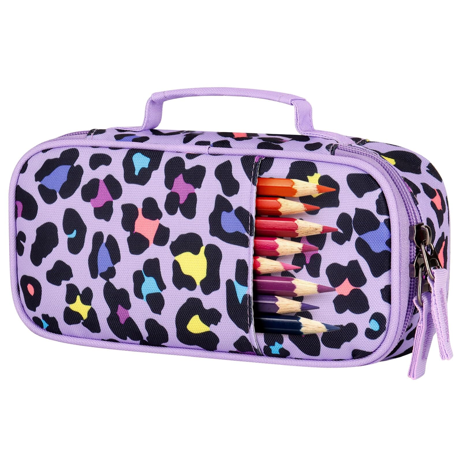 Leopard Purple Pencil Case Pencil Case Choco Mocha 