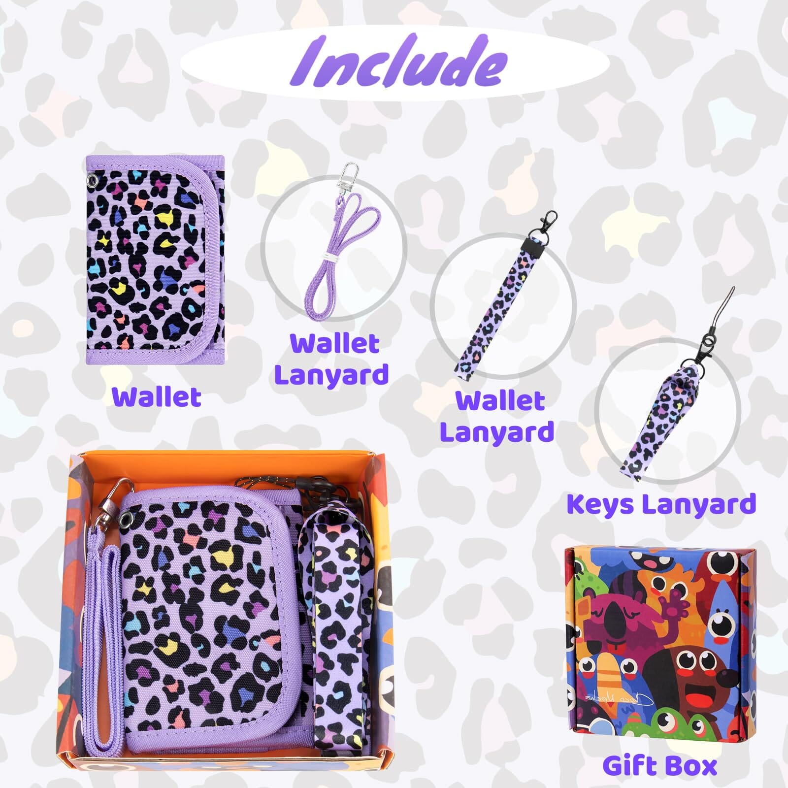 Leopard-Purple Wallet Girls Wallet Choco Mocha 